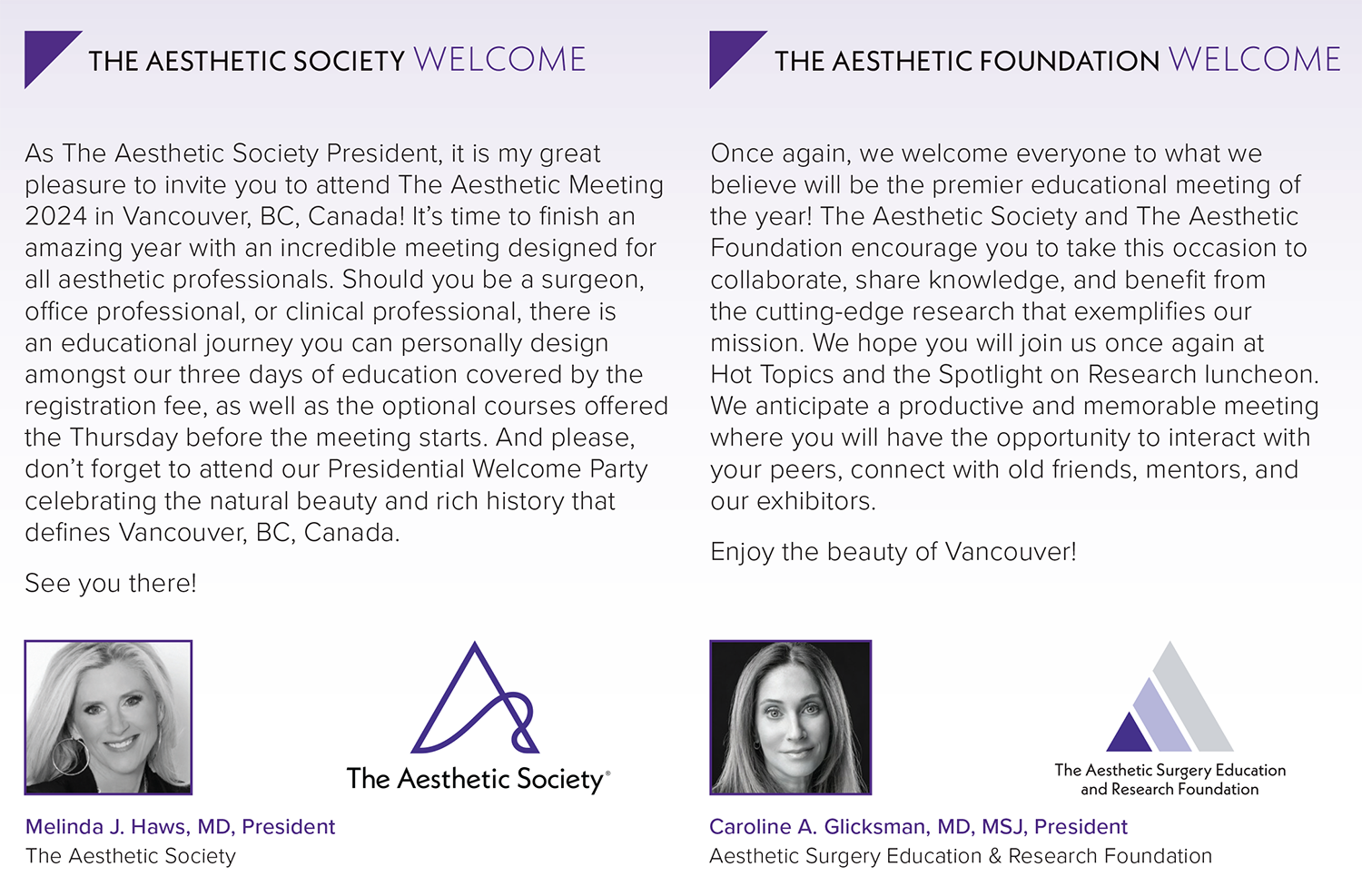 Melinda Haws, MD & Caroline Glicksman, MD, MSJ