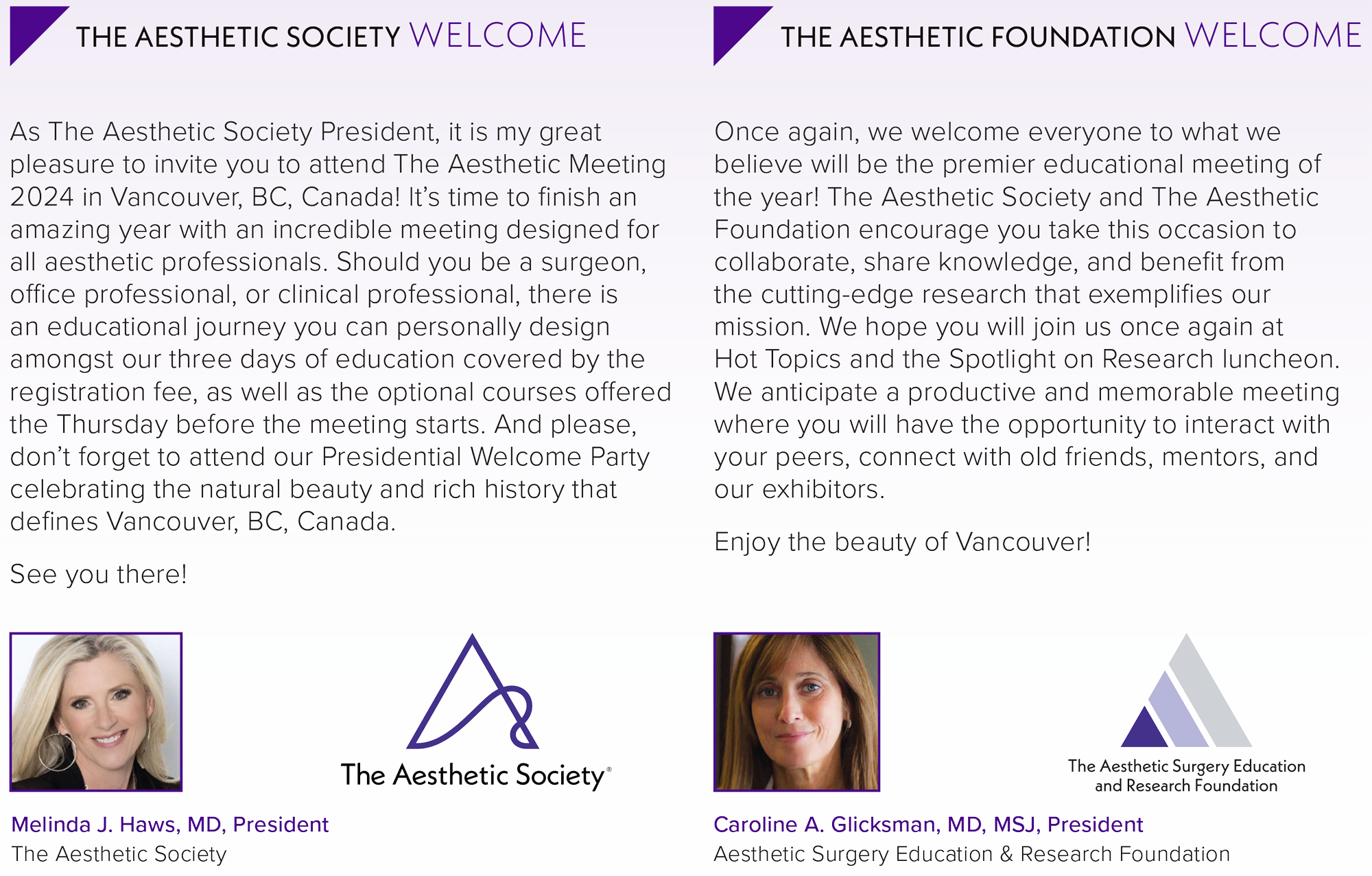 The Aesthetic Meeting 2024 May 25, 2024 Vancouver, BC Canada